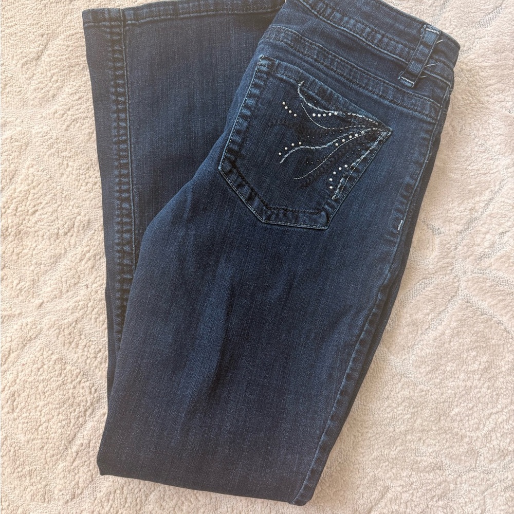 Lee Dark Blue Women's Low Rise, Boot Cut Jeans with Pocket Design